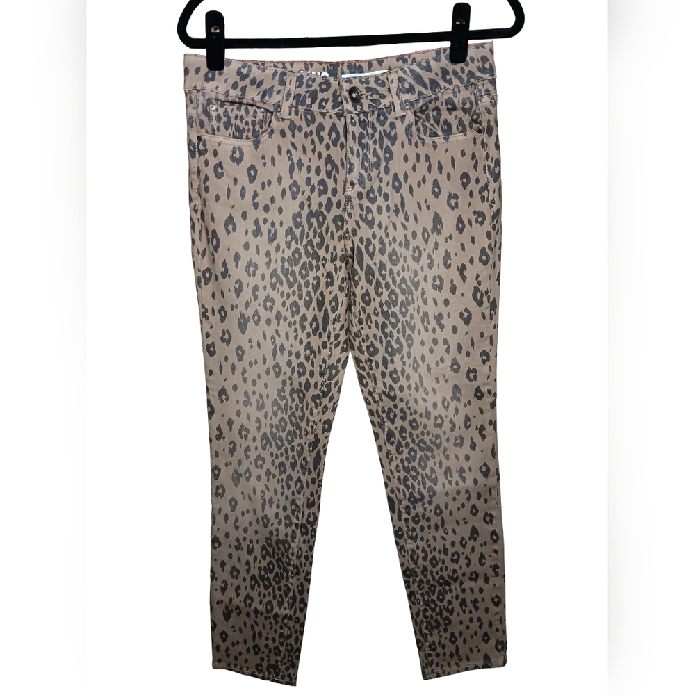 DKNY Leopard Print Skinny Jeans Jeggings 6 Medium